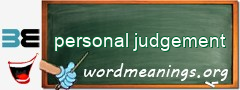 WordMeaning blackboard for personal judgement